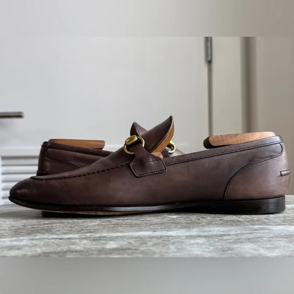 GUCCI JORDAAN Horsebit Leather Loafer Brown 7 / 7.5 US $1050 1953 Brixton - Picture 5 of 11